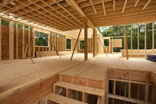 Timber framework for extension in Drummoyne