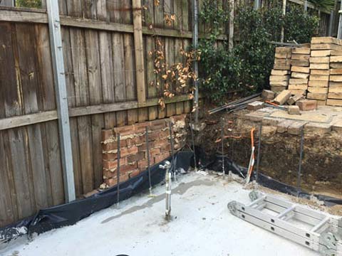 Courtyard renovation in progress on North Shore