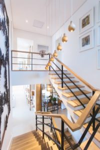 indoor staircase with lighting