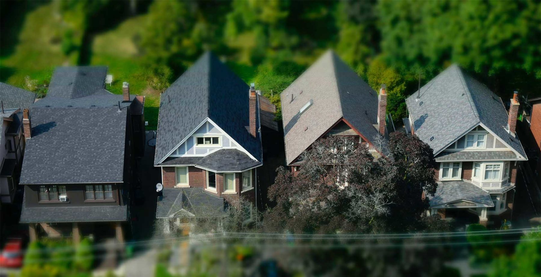 roofs from aerial view